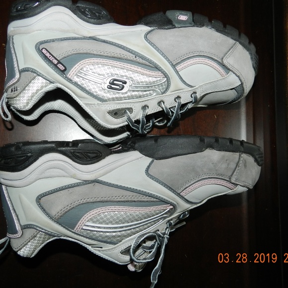 Woman's Sketchers Work Grey/Pink Steel Toe Sho - Picture 5 of 6